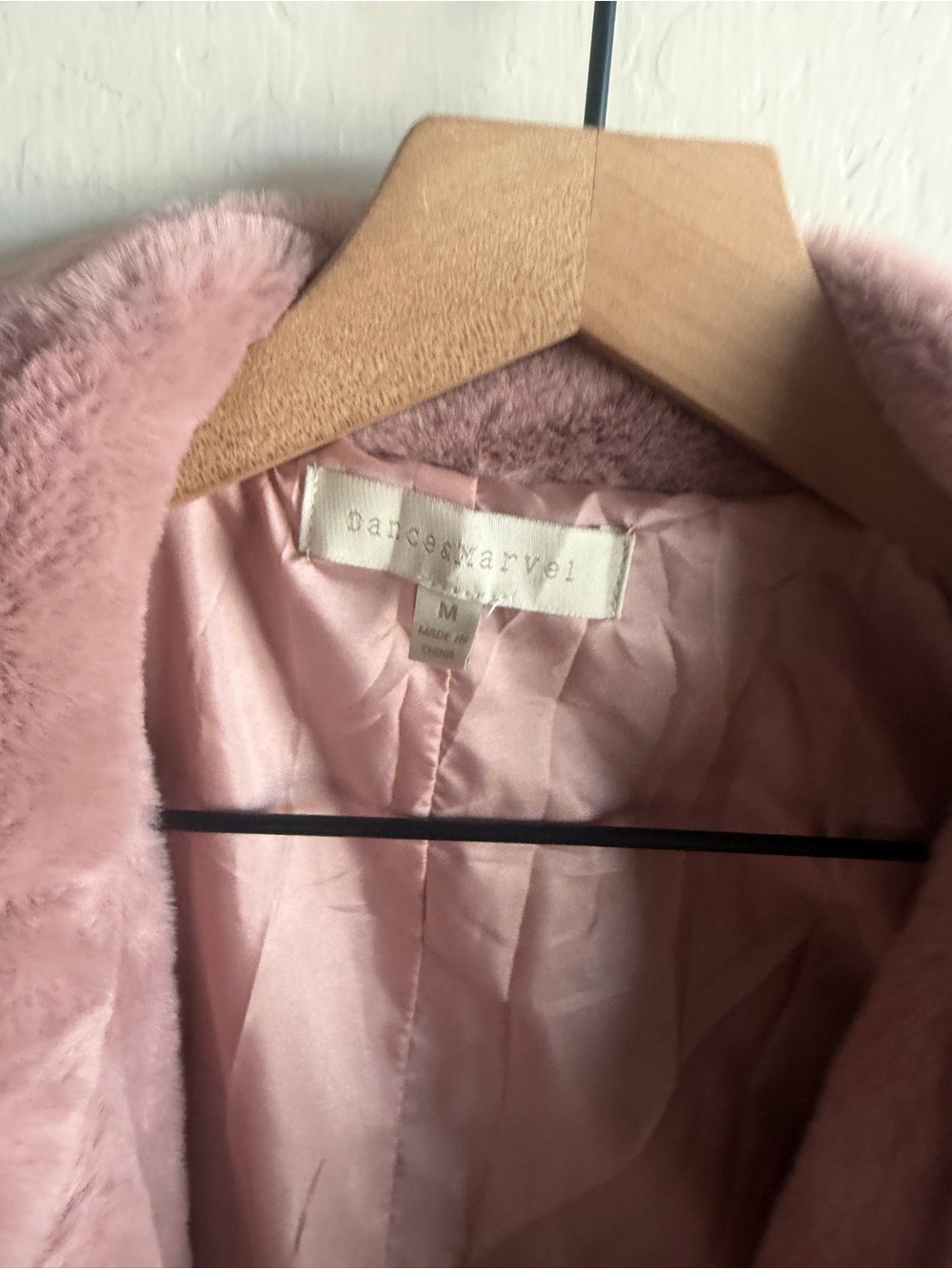 Classic Faux Fur Long Coat in Dusty Rose Womens M Boho Glam Soft Fairy Babydoll - Picture 4 of 6